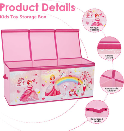 Large Toy Box Collapsible Chest Organizer with Flip Lid for Kids