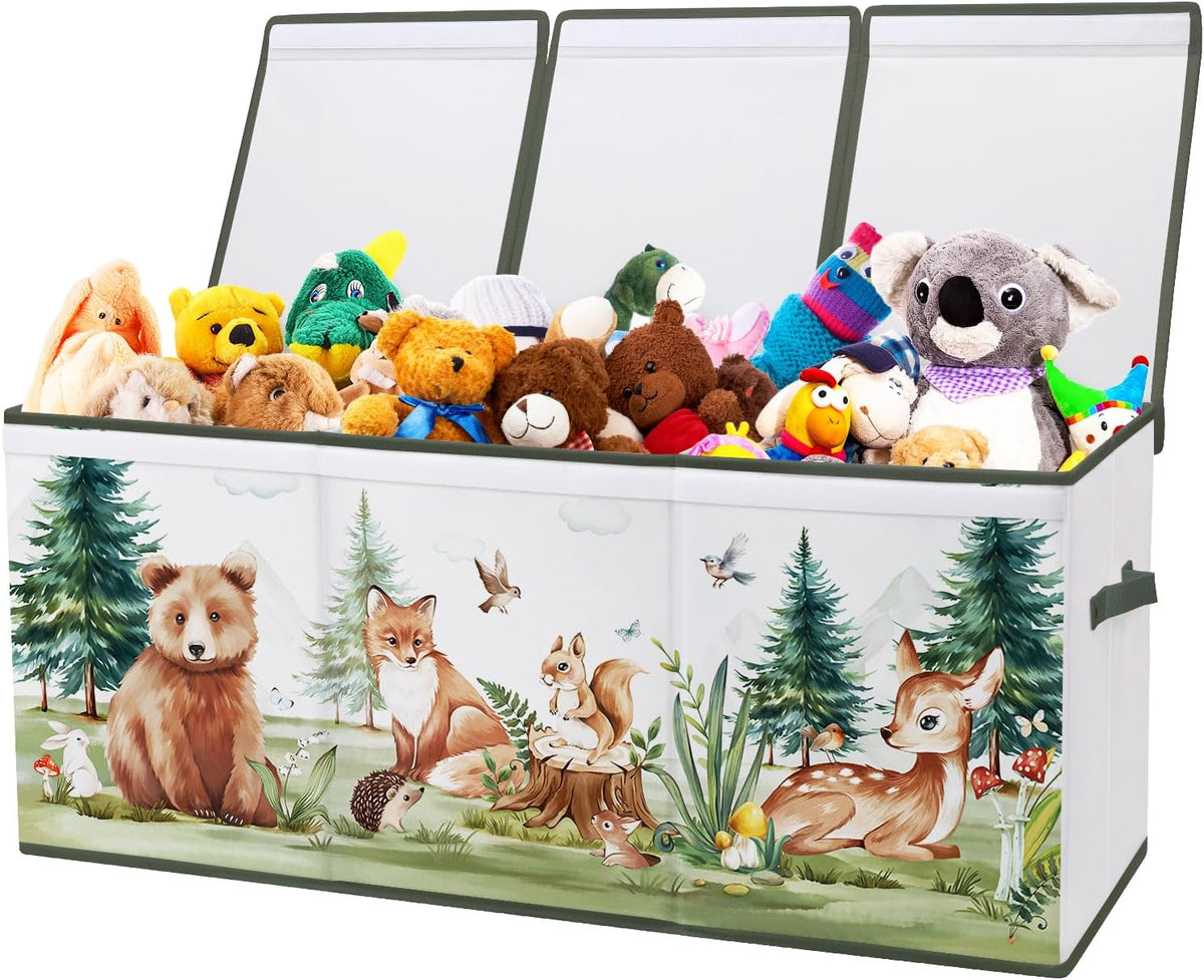 Large Toy Box Collapsible Chest Organizer with Flip Lid for Kids