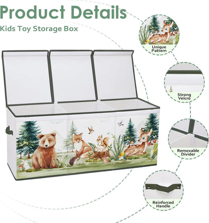 Large Toy Box Collapsible Chest Organizer with Flip Lid for Kids