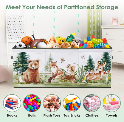 Large Toy Box Collapsible Chest Organizer with Flip Lid for Kids