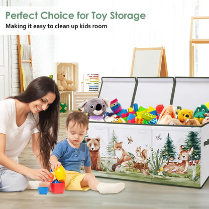 Large Toy Box Collapsible Chest Organizer with Flip Lid for Kids