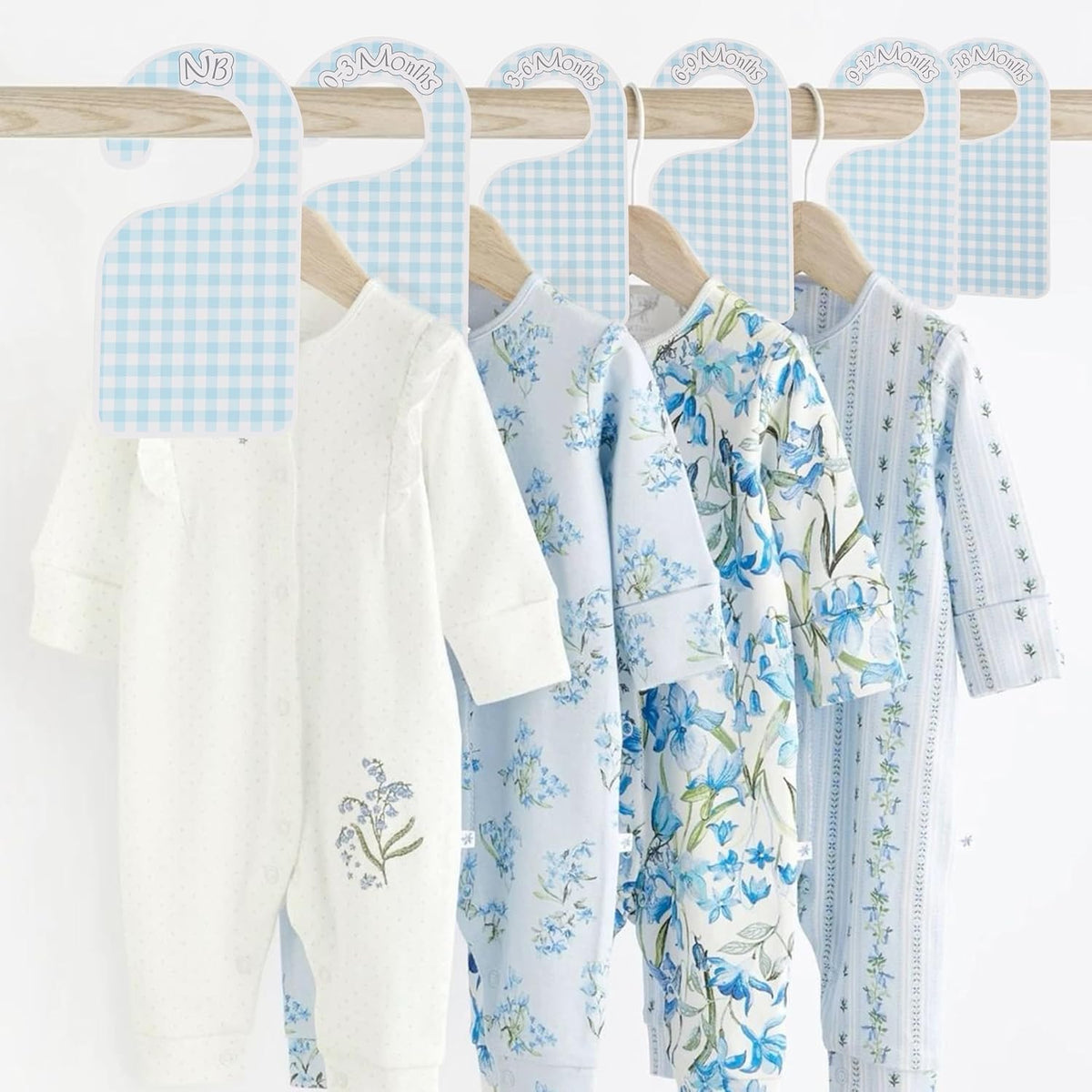 Blue Gingham Baby Closet Dividers,Blue Gingham Baby Shower