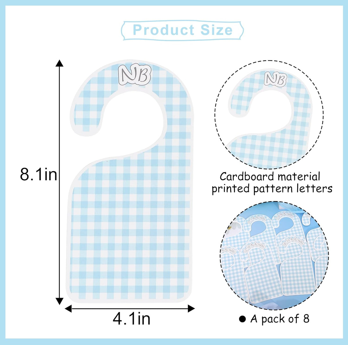 Blue Gingham Baby Closet Dividers,Blue Gingham Baby Shower