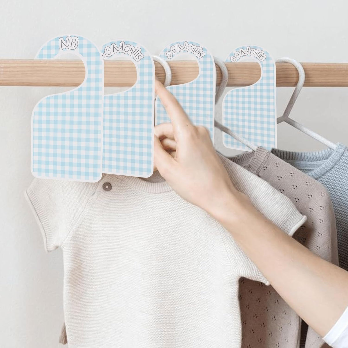 Blue Gingham Baby Closet Dividers,Blue Gingham Baby Shower