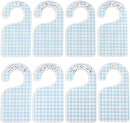 Blue Gingham Baby Closet Dividers,Blue Gingham Baby Shower