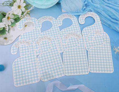Blue Gingham Baby Closet Dividers,Blue Gingham Baby Shower