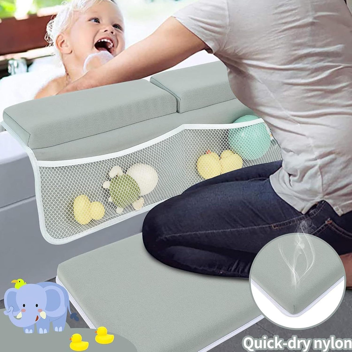 Bath Kneeler Elbow Knee Saver Washable 4 Organizer Pockets