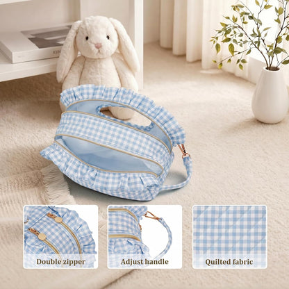 Double-Layer Wipe Holder Quilted Wipes Bag Small Hanging Diaper Bag Portable Wipe Pouch for Stroller, Home, Travel