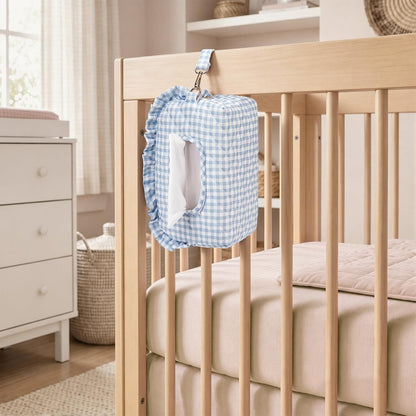 Double-Layer Wipe Holder Quilted Wipes Bag Small Hanging Diaper Bag Portable Wipe Pouch for Stroller, Home, Travel