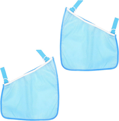 2 Pack Universal Side Sling Stroller Mesh Cargo Net, Side Sling Stroller Mesh Cargo Organizer, Extra Stroller Storage Space, Non-Slip and Adjustable Straps, Black