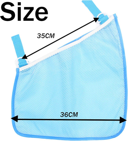 2 Pack Universal Side Sling Stroller Mesh Cargo Net, Side Sling Stroller Mesh Cargo Organizer, Extra Stroller Storage Space, Non-Slip and Adjustable Straps, Black
