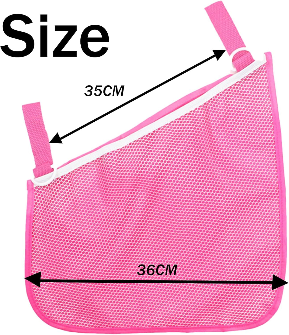 2 Pack Universal Side Sling Stroller Mesh Cargo Net, Side Sling Stroller Mesh Cargo Organizer, Extra Stroller Storage Space, Non-Slip and Adjustable Straps, Black