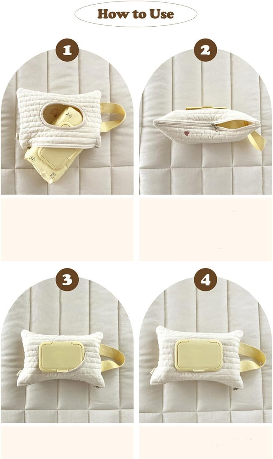 Cotton Wipes Dispenser Refillable Wipe Holder Travel Wet Wipe Container Baby Wipe Pouch for Car Stroller Indoor Outdoor Cotton