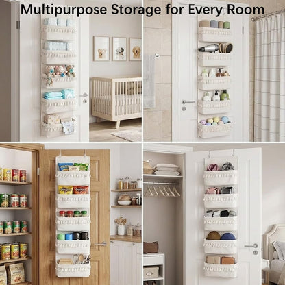 Over The Door Organizer, Pet Supplies Hanging Storage Rack, Beige