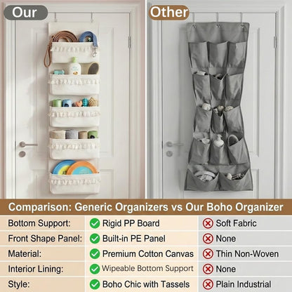 Over The Door Organizer, Pet Supplies Hanging Storage Rack, Beige