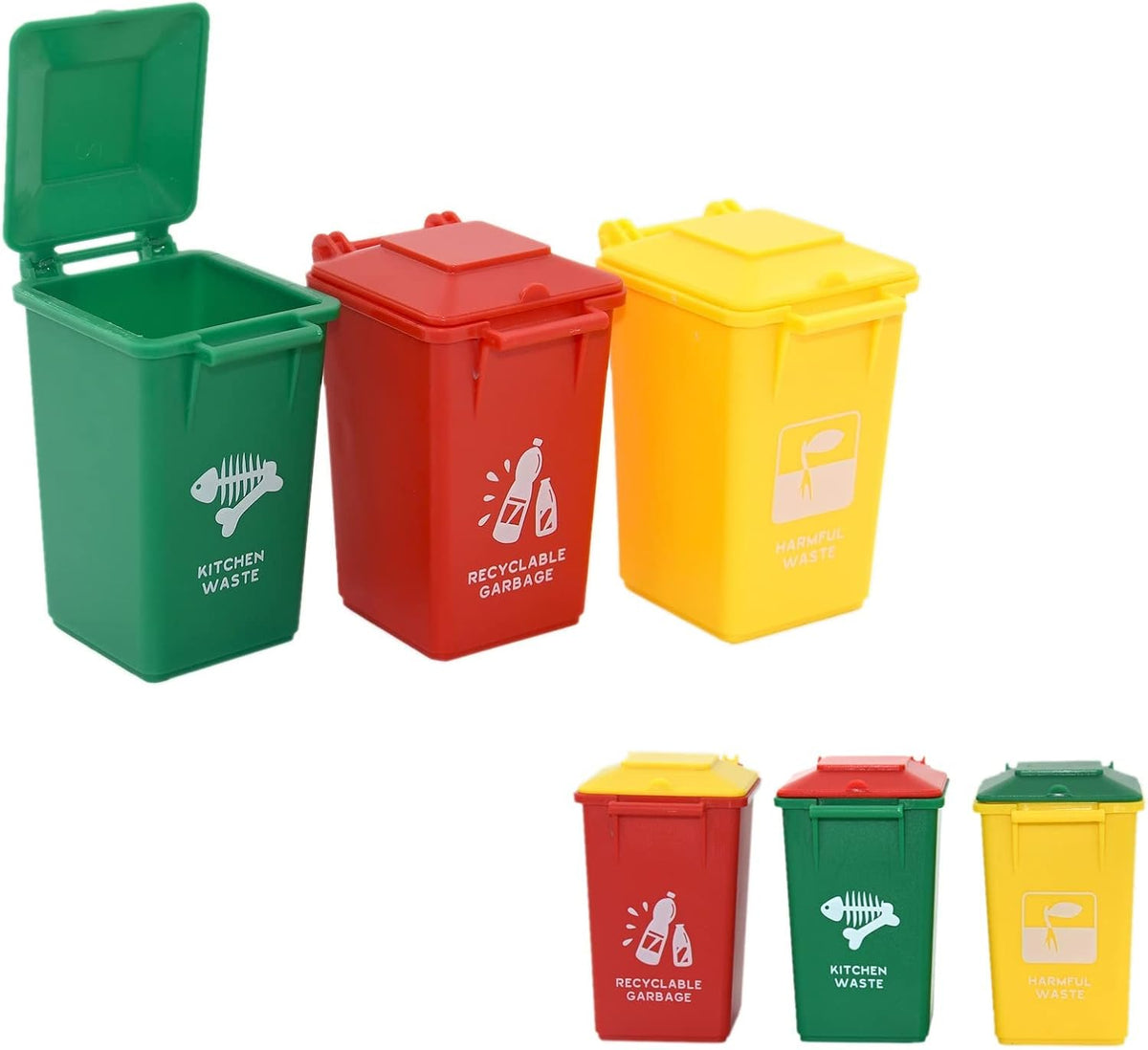 Trash Can Toy Kids Toy Push Vehicles Garbage Truck's ABS Trash Cans Mini Curbside Vehicle Garbage Bin