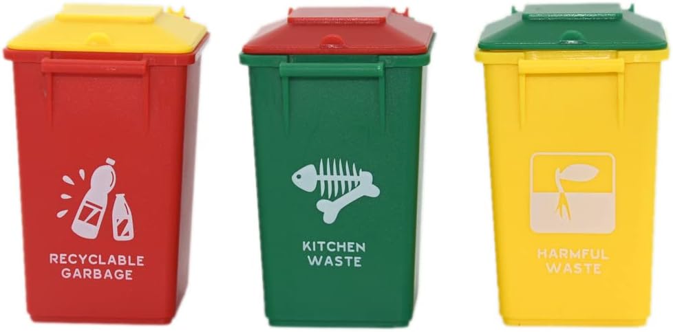 Trash Can Toy Kids Toy Push Vehicles Garbage Truck's ABS Trash Cans Mini Curbside Vehicle Garbage Bin