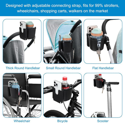 Stroller Cup Holder, Drinks Holder Bike Walker Wheelchair