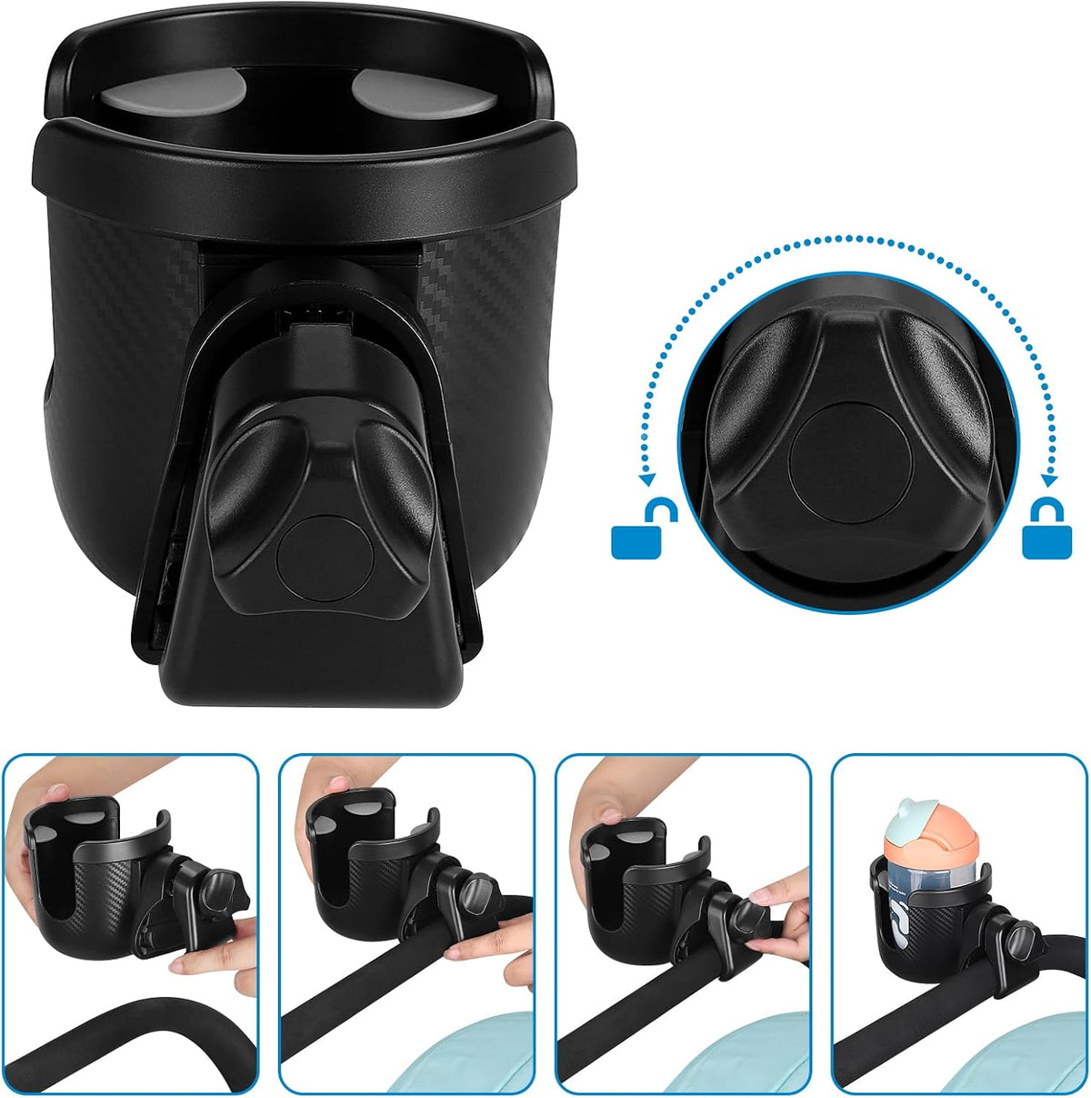 Stroller Cup Holder, Drinks Holder Bike Walker Wheelchair