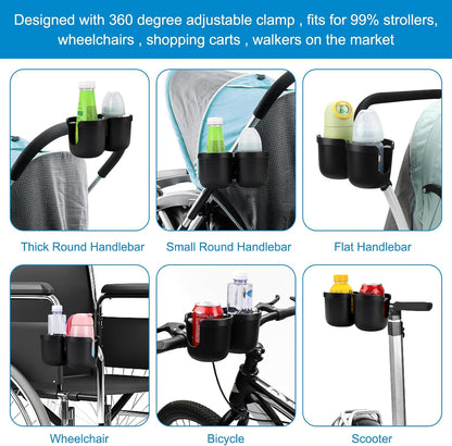 Stroller Cup Holder, Drinks Holder Bike Walker Wheelchair