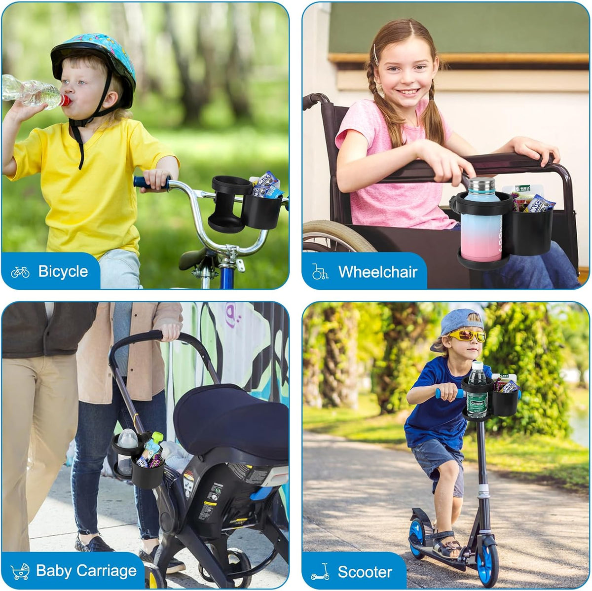 Stroller Cup Holder, Drinks Holder Bike Walker Wheelchair