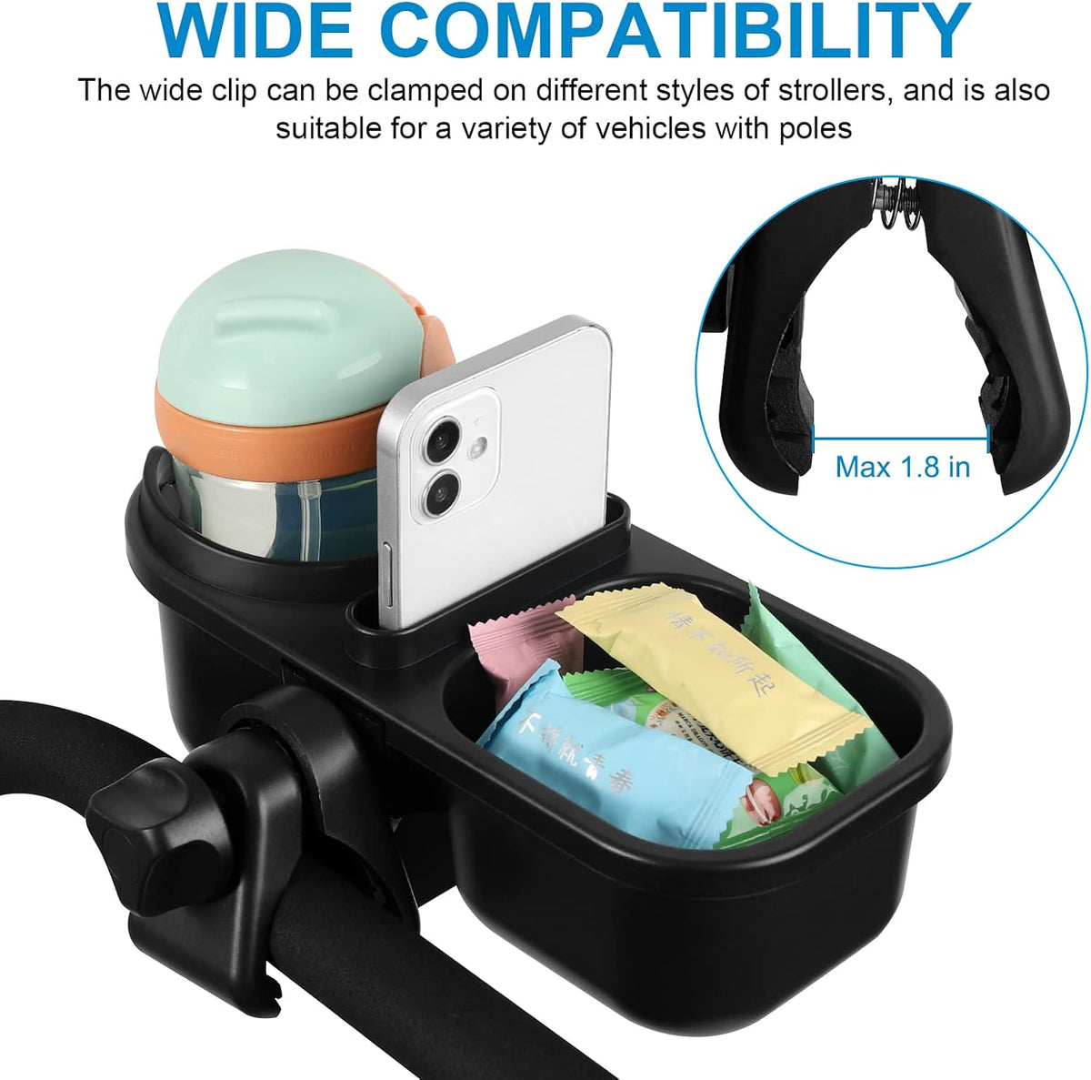 Stroller Cup Holder, Drinks Holder Bike Walker Wheelchair