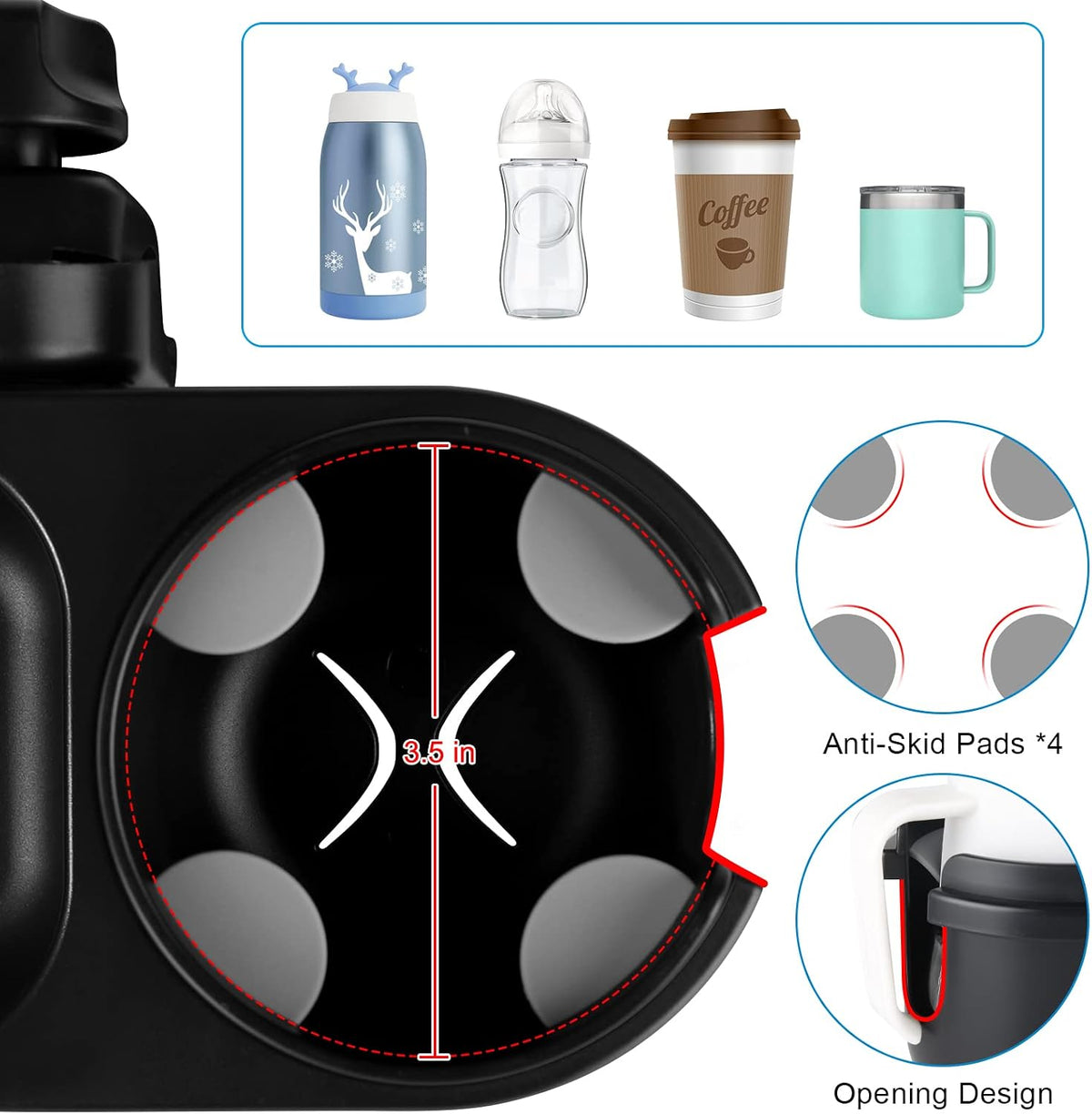 Stroller Cup Holder, Drinks Holder Bike Walker Wheelchair
