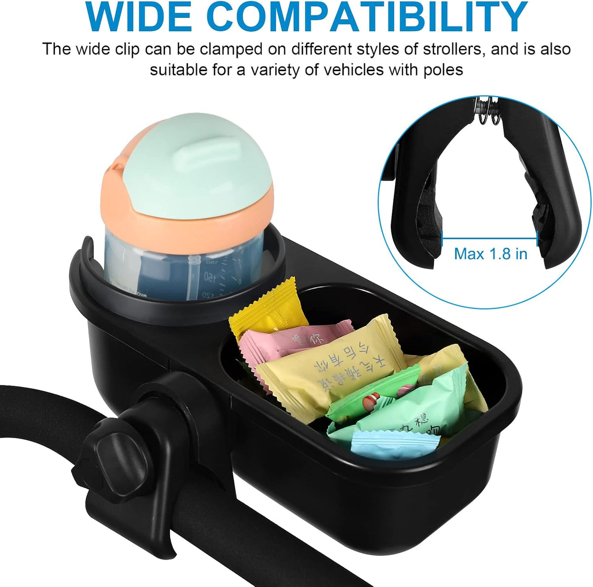 Stroller Cup Holder, Drinks Holder Bike Walker Wheelchair