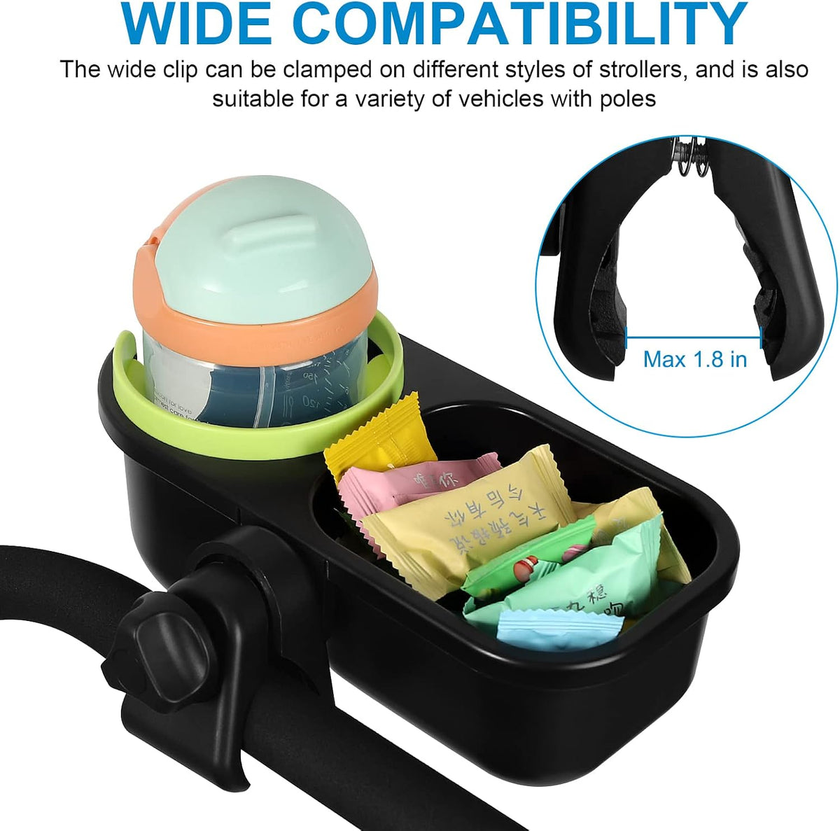 Stroller Cup Holder, Drinks Holder Bike Walker Wheelchair