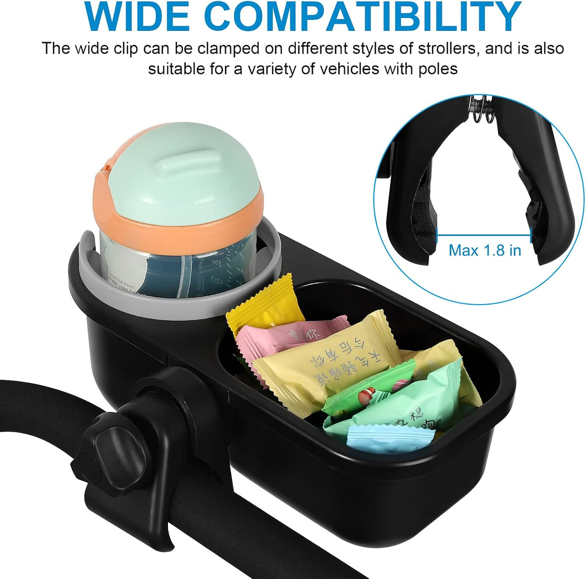 Stroller Cup Holder, Drinks Holder Bike Walker Wheelchair