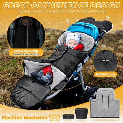 Orzbow Stroller Footmuff Universal, Weather-Proof Baby Bunting Bag, Warm