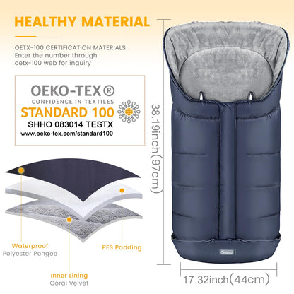 Orzbow Stroller Footmuff Universal, Weather-Proof Baby Bunting Bag, Warm