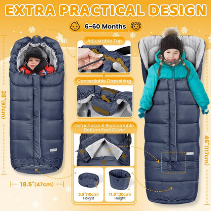 Orzbow Stroller Footmuff Universal, Weather-Proof Baby Bunting Bag, Warm