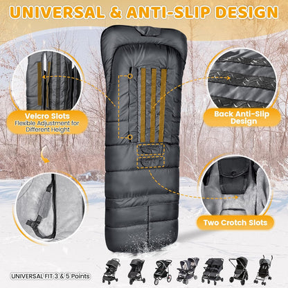 Orzbow Stroller Footmuff Universal, Weather-Proof Baby Bunting Bag, Warm