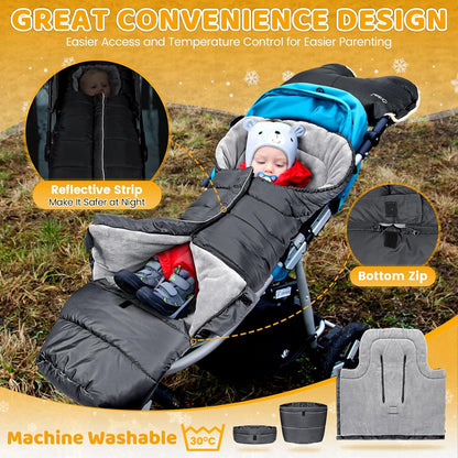 Orzbow Stroller Footmuff Universal, Weather-Proof Baby Bunting Bag, Warm