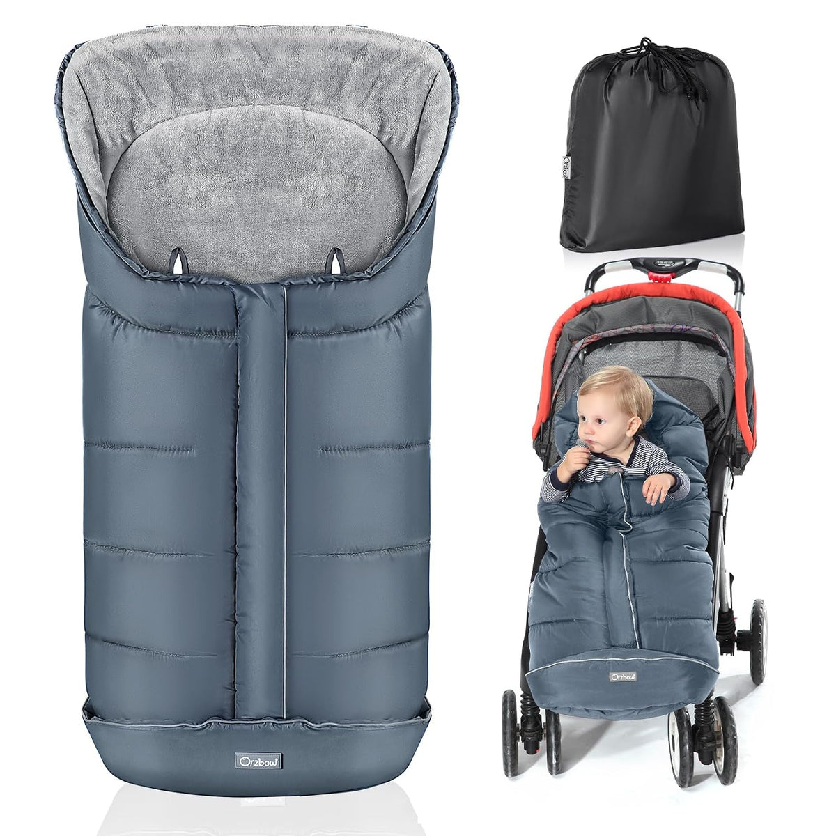 Orzbow Stroller Footmuff Universal, Weather-Proof Baby Bunting Bag, Warm