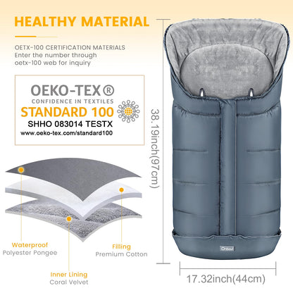 Orzbow Stroller Footmuff Universal, Weather-Proof Baby Bunting Bag, Warm