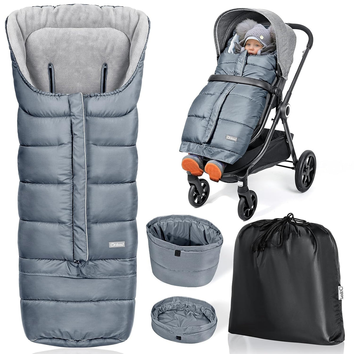 Orzbow Stroller Footmuff Universal, Weather-Proof Baby Bunting Bag, Warm