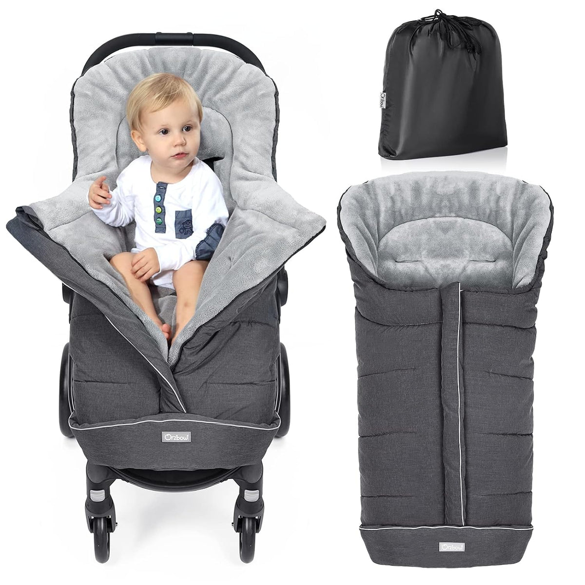 Orzbow Stroller Footmuff Universal, Weather-Proof Baby Bunting Bag, Warm