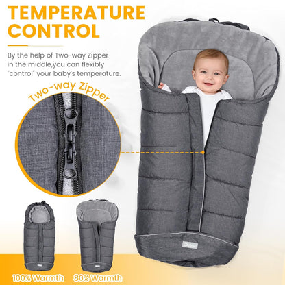 Orzbow Stroller Footmuff Universal, Weather-Proof Baby Bunting Bag, Warm