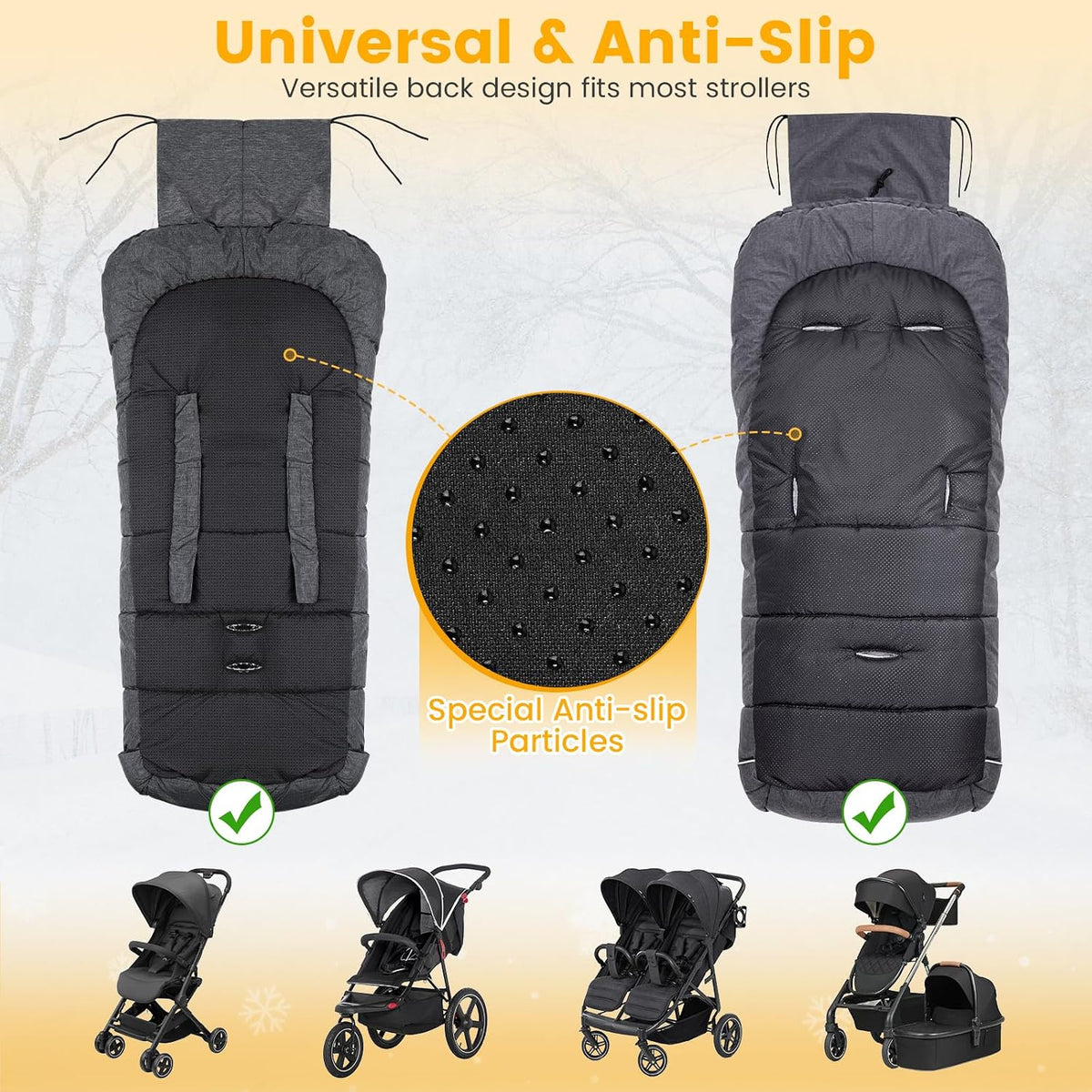 Orzbow Stroller Footmuff Universal, Weather-Proof Baby Bunting Bag, Warm
