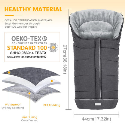 Orzbow Stroller Footmuff Universal, Weather-Proof Baby Bunting Bag, Warm