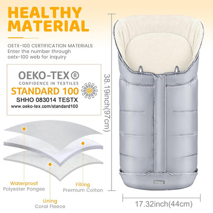 Orzbow Stroller Footmuff Universal, Weather-Proof Baby Bunting Bag, Warm