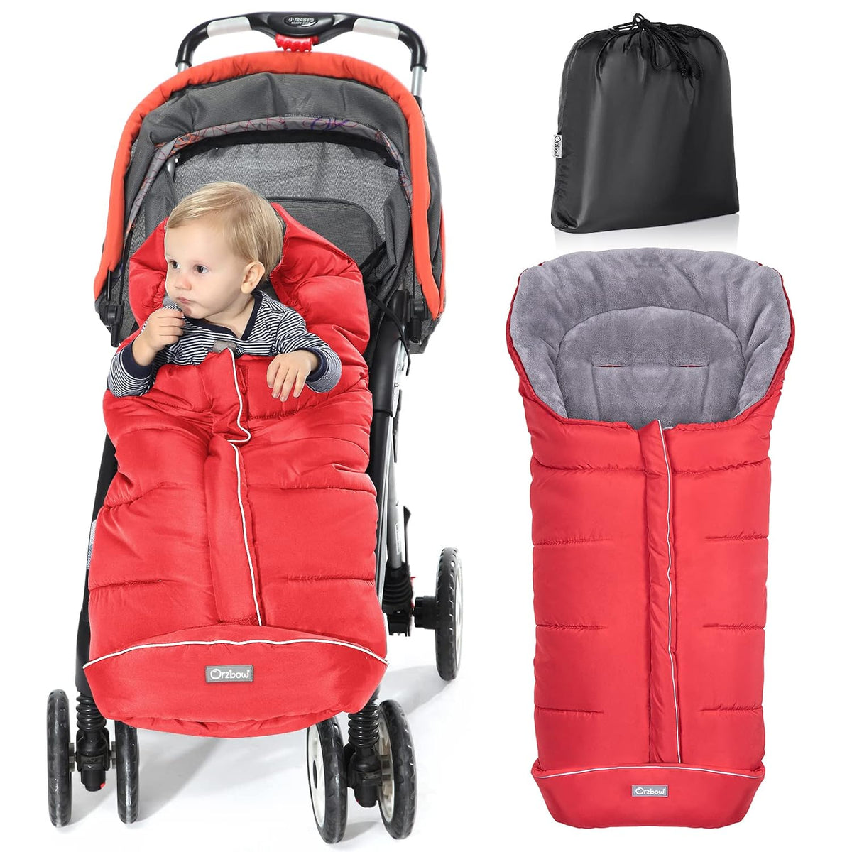 Orzbow Stroller Footmuff Universal, Weather-Proof Baby Bunting Bag, Warm