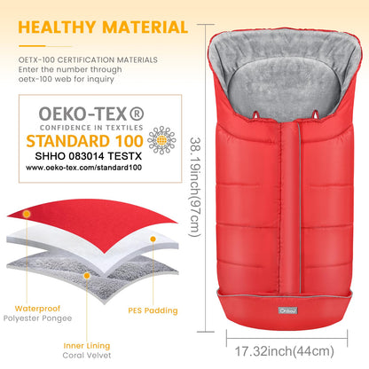 Orzbow Stroller Footmuff Universal, Weather-Proof Baby Bunting Bag, Warm
