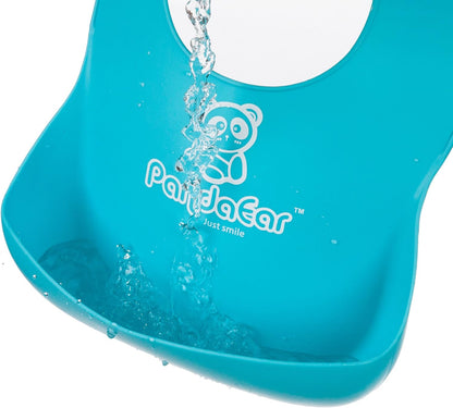 5 Pack Waterproof Silicone Baby Bibs| Super Thin Light Weight Feeding Bib with Food Catcher Pocket for Toddler