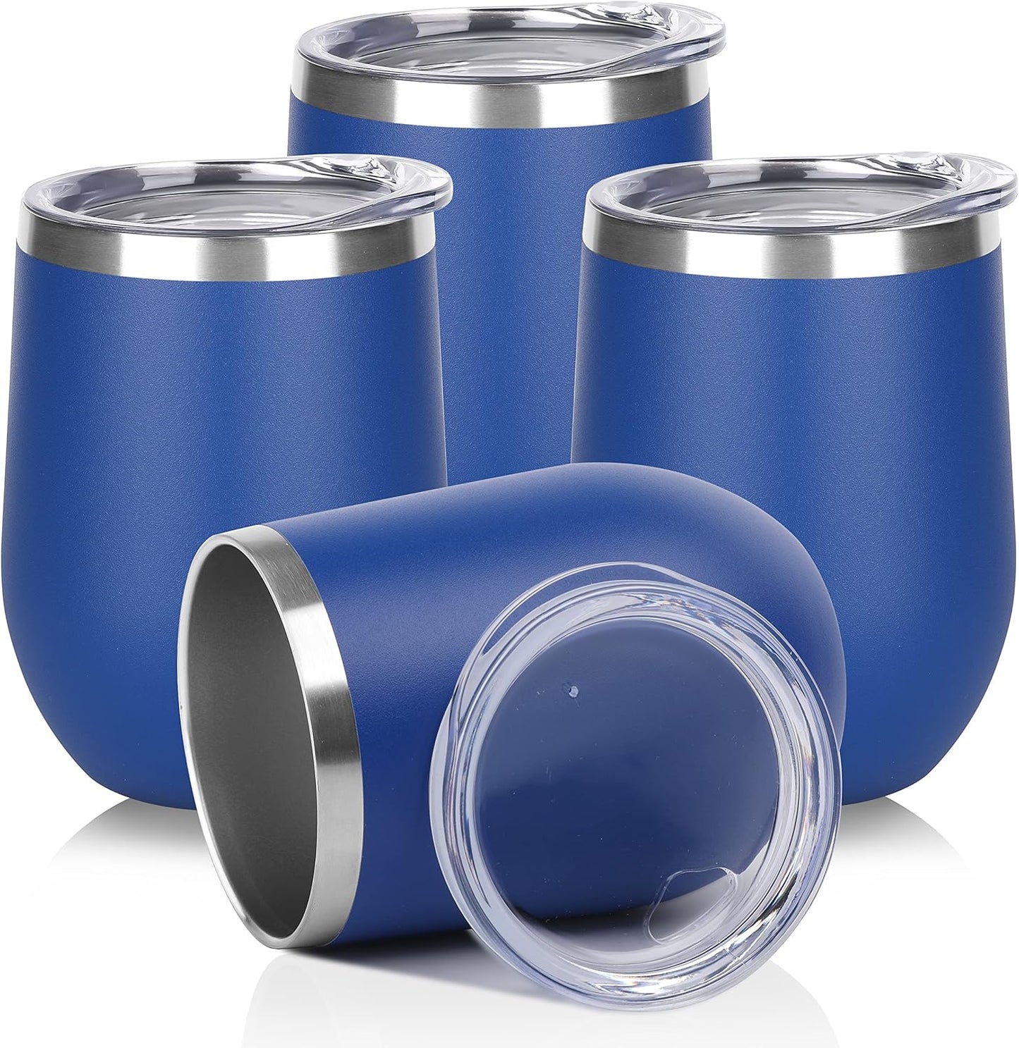 DOMICARE Stainless Steel Wine Tumbler Bulk with Lid, Personalized Insulated Tumblers Set, 12oz Travel Coffee Cups Pack of 1, Stainless steel