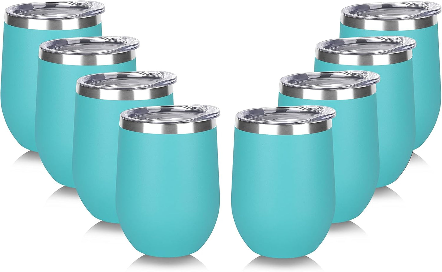DOMICARE Stainless Steel Wine Tumbler Bulk with Lid, Personalized Insulated Tumblers Set, 12oz Travel Coffee Cups Pack of 1, Stainless steel