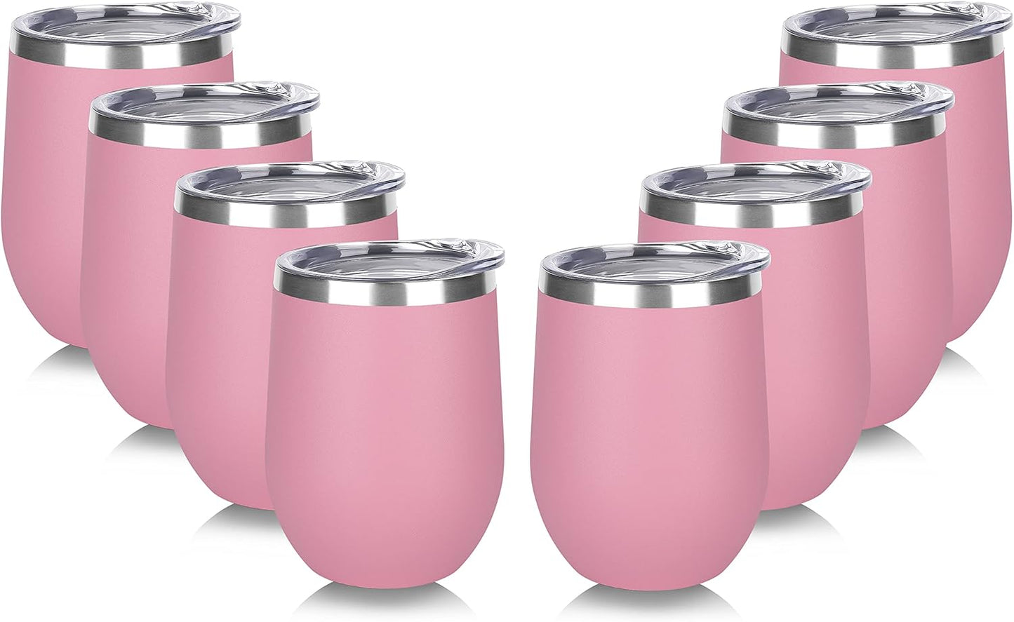 DOMICARE Stainless Steel Wine Tumbler Bulk with Lid, Personalized Insulated Tumblers Set, 12oz Travel Coffee Cups Pack of 1, Stainless steel