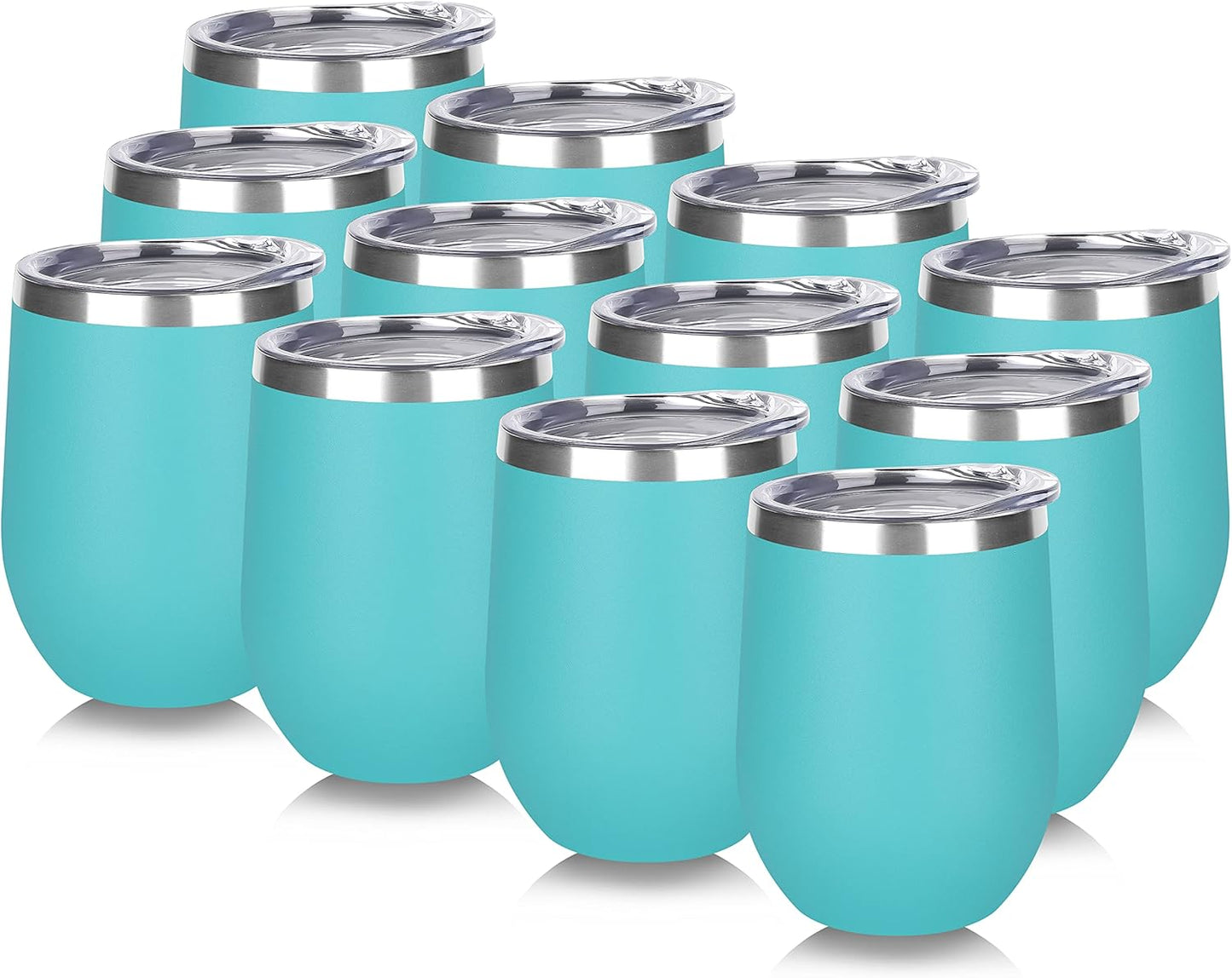 DOMICARE Stainless Steel Wine Tumbler Bulk with Lid, Personalized Insulated Tumblers Set, 12oz Travel Coffee Cups Pack of 1, Stainless steel